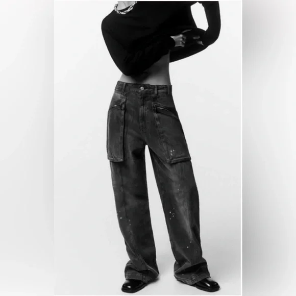 新品未使用　ZARA the inside out denim pants MOM FIT STRETCH JEANS - Blue | ZARA United States